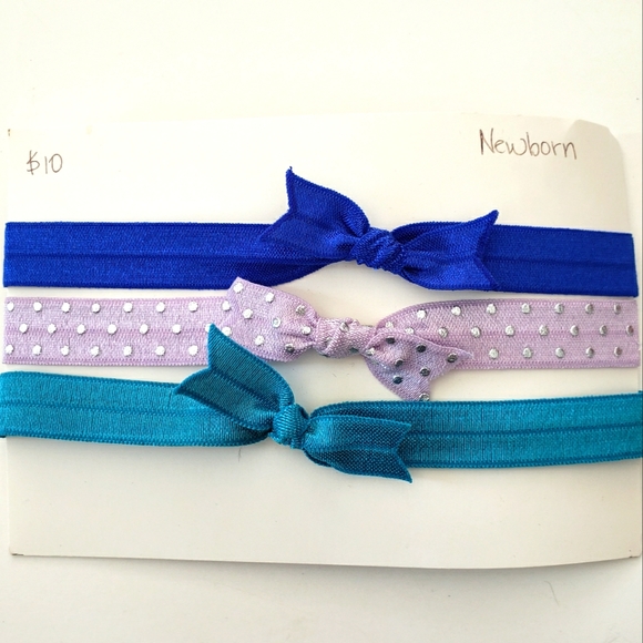 3/$20 set of 3 baby girls bow headband hair accessories, Size Newborn NB - Picture 3 of 3